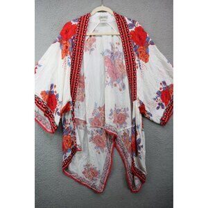 Flying Tomatoe Kimono Sleeves Open Front Floral Topper-S/M-Cottagecore